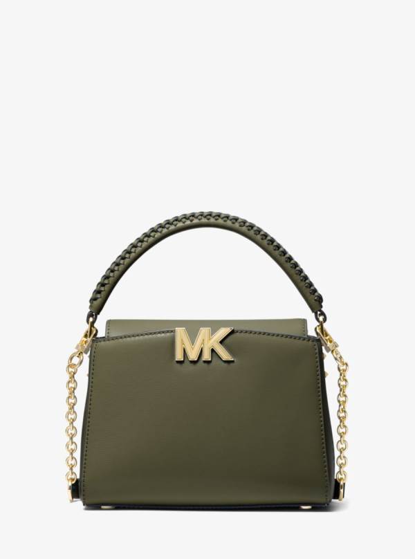 Damske Satchel Taske Michael Kors Karlie Small Leather Olivovo Zelená - Kabelky Michael Kors Akcia | RLXJN-3950